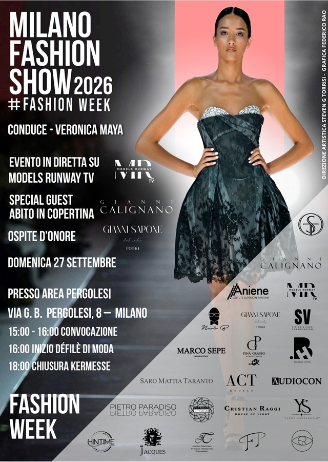 X° edizione del Milano Fashion Show #Fashion Week 2026 di Steven G. Torrisi